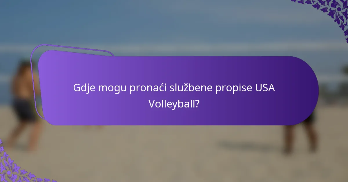 Gdje mogu pronaći službene propise USA Volleyball?