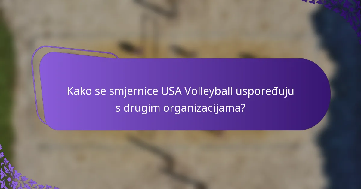 Kako se smjernice USA Volleyball uspoređuju s drugim organizacijama?