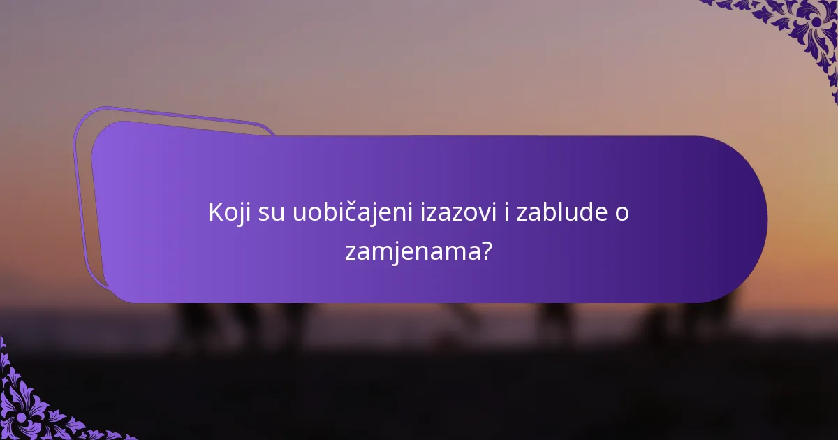 Koji su uobičajeni izazovi i zablude o zamjenama?